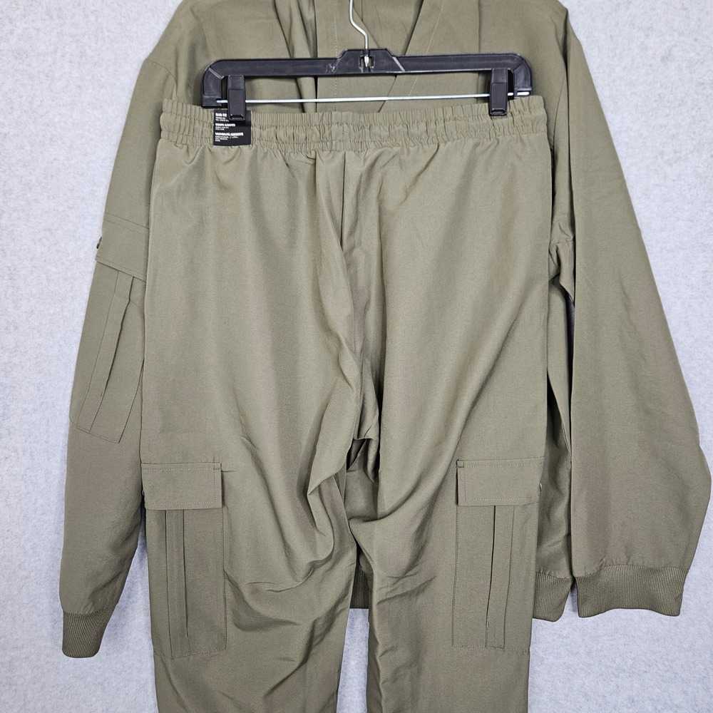 Adidas Men Olive Green Full Zip Cargo Woven Tracksuit Set Size Large‎ JL8604 New - Picture 10 of 13